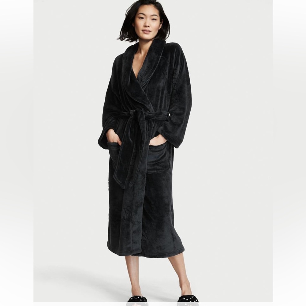 Victoria’s Secret Long Plush Robe with VS logo